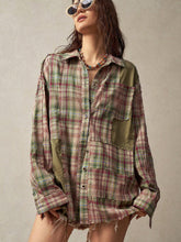 BohoFeels Women's Plaid Splice Vacation Shirt